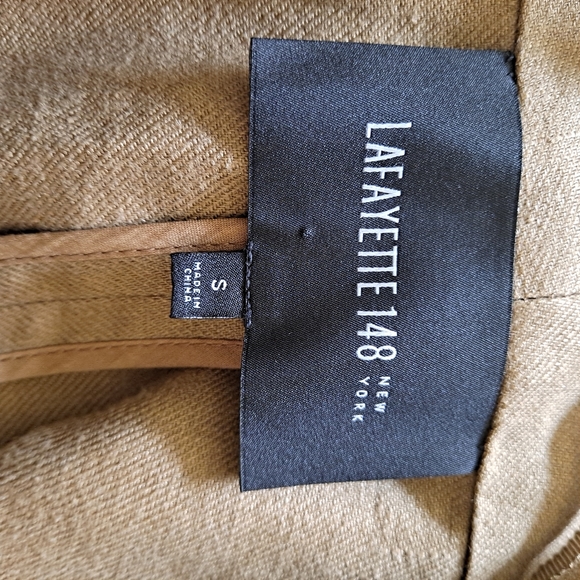 Lafayette 148 NY Greenish Brown Linen Collared Long Sleeve Jacket - S - Picture 7 of 7